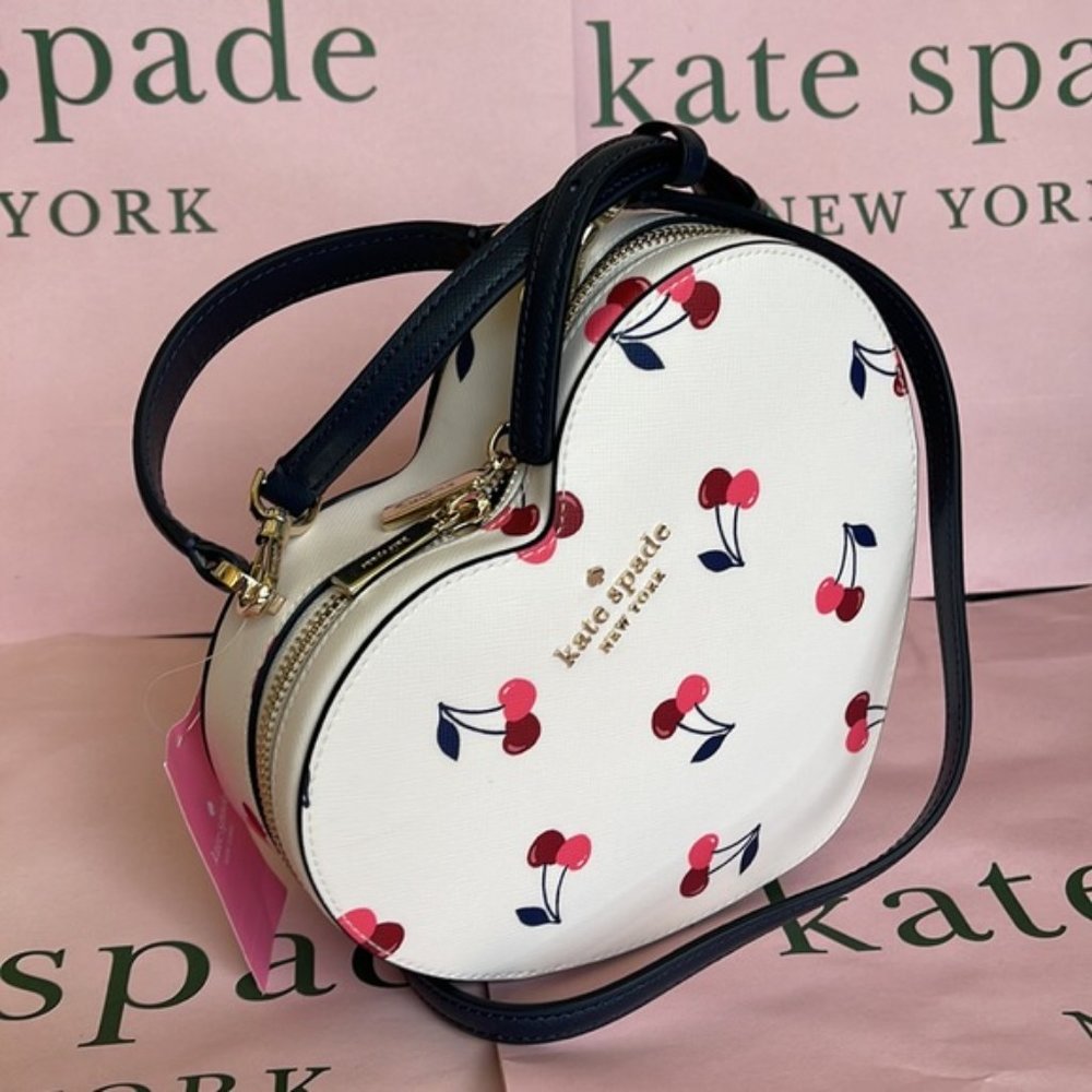Kate Spade Love Shack Cherry Heart Crossbody Cream Multi - Picture 9 of 16